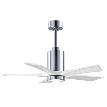 Patricia 6-Speed DC 42" Ceiling Fan w/ Integrated Light Kit in Polished Chrome with Matte White blades