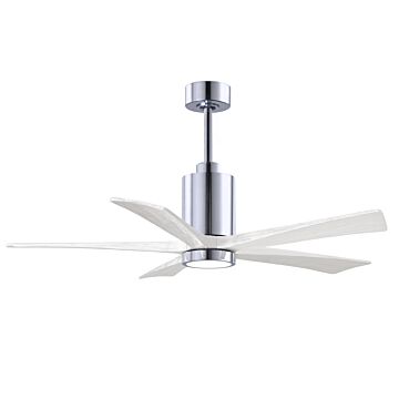 Patricia 6-Speed DC 52" Ceiling Fan w/ Integrated Light Kit in Polished Chrome with Matte White blades
