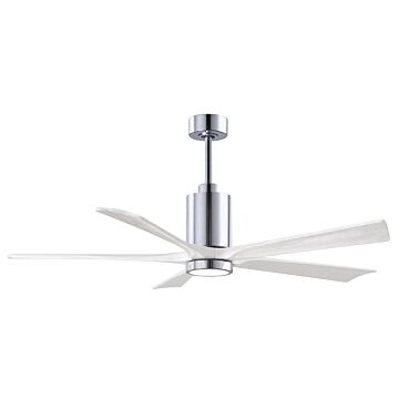 Patricia 6-Speed DC 60" Ceiling Fan w/ Integrated Light Kit in Polished Chrome with Matte White blades