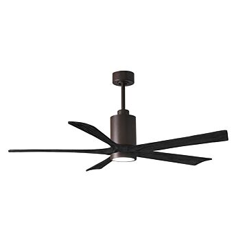 Patricia 6-Speed DC 60" Ceiling Fan w/ Integrated Light Kit in Textured Bronze with Matte Black blades