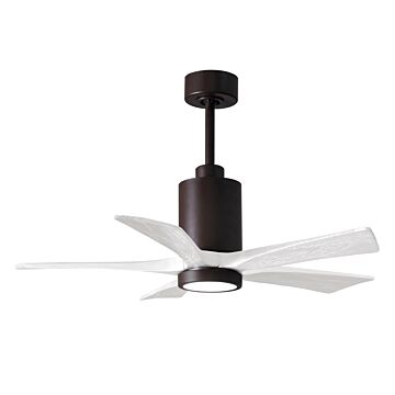 Patricia 6-Speed DC 42" Ceiling Fan w/ Integrated Light Kit in Textured Bronze with Matte White blades