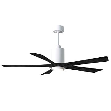 Patricia 6-Speed DC 60" Ceiling Fan w/ Integrated Light Kit in White with Matte Black blades