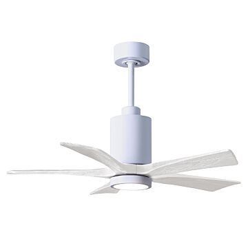 Patricia 6-Speed DC 42" Ceiling Fan w/ Integrated Light Kit in White with Matte White blades