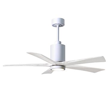 Patricia 6-Speed DC 52" Ceiling Fan w/ Integrated Light Kit in White with Matte White blades