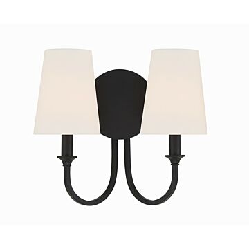 Payton Two Light Wall Sconce in Black Forged by Crystorama