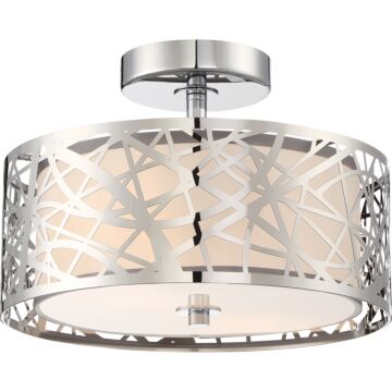 Abode Two Light Semi Flush Mount in Polished Chrome by Quoizel
