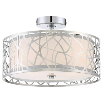 Abode Three Light SemiFlush Mount in Polished Chrome by Quoizel