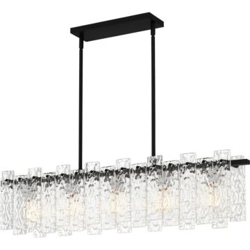 Caspian Five Light Linear Chandelier in Matte Black by Quoizel