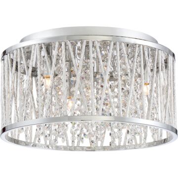 Quoizel Platinum Crystal Cove 4 Light Flush Mount in Polished Chrome
