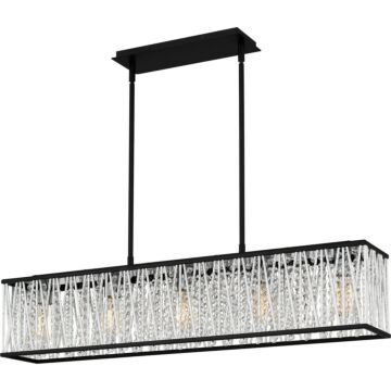 Celeste Five Light Linear Chandelier in Matte Black by Quoizel