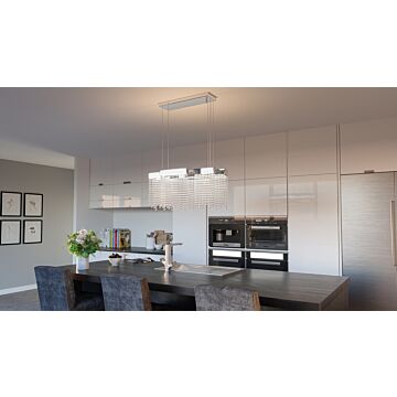 Quoizel Crystal Falls 34 Inch Kitchen Island Light in Polished Nickel