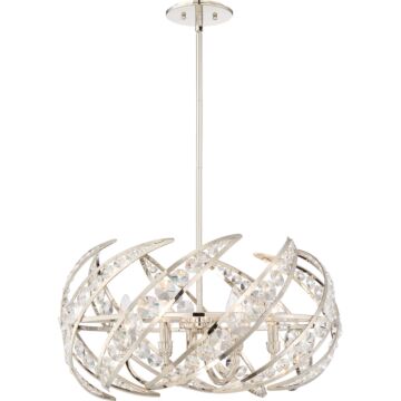 Crescent Six Light Pendant in Polished Nickel by Quoizel