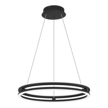 Graves LED Pendant in Matte Black by Quoizel