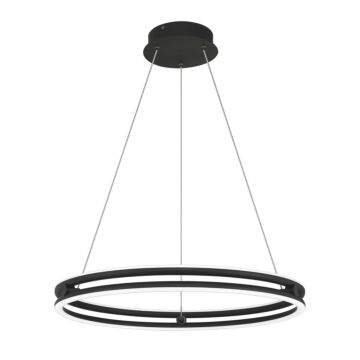 Graves LED Pendant in Matte Black by Quoizel