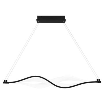 Saratoga LED Linear Chandelier in Matte Black by Quoizel