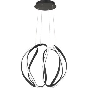 Waving LED Pendant in Earth Black by Quoizel