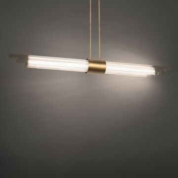 Luzerne 4-Light LED Linear Pendant in Aged Brass