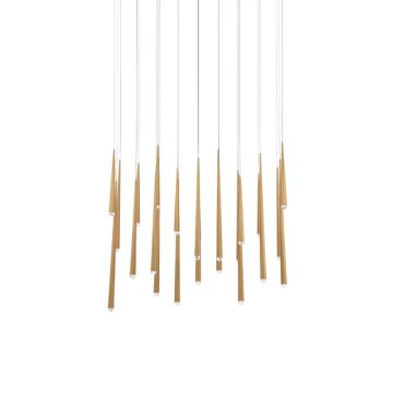 Cascade 23-Light LED Pendant in Aged Brass