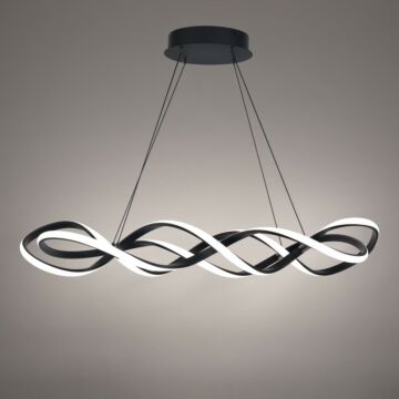 Interlace 1-Light LED Pendant in Black
