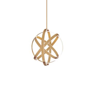 Kinetic 4-Light LED Chandelier in Aged Brass
