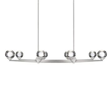 Double Bubble 8-Light LED Chandelier in Satin Nickel