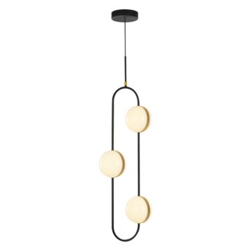 Tagliato LED Pendant in Matte Black Brushed Gold by Alora
