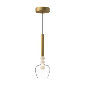 Rise LED Pendant in Brushed GoldClear by Kuzco Lighting