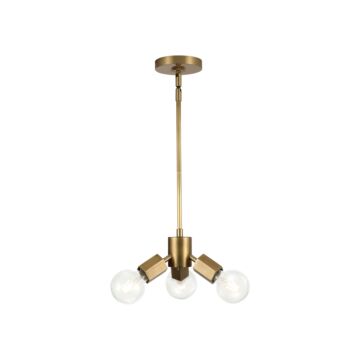 Alora Hexa 3 Light Pendant Light in Vintage Brass