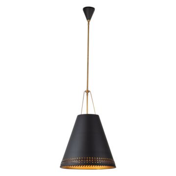 Brickell Three Light Pendant in Matte Black Hazelnut Leather by Alora