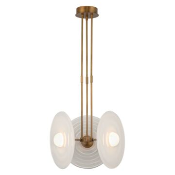 Harbour LED Pendant in Vintage Brass Glossy Opal by Alora