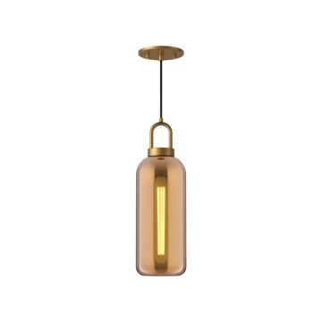 Soji One Light Pendant in Aged Gold Copper Glass by Alora