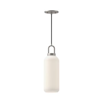 Soji One Light Pendant in Brushed Nickel Opal Matte Glass by Alora
