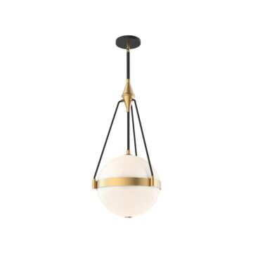 Harmony Three Light Pendant in Brushed Gold Glossy Opal Glass by Alora