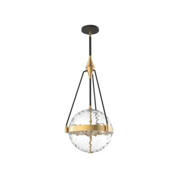 Harmony Three Light Pendant in Brushed Gold  Clear Water Glass by Alora