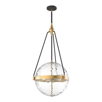 Harmony Four Light Pendant in Brushed Gold  Clear Water Glass by Alora