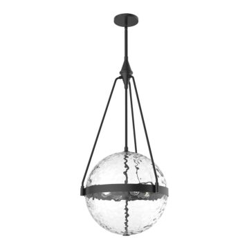 Harmony Four Light Pendant in Matte Black Clear Water Glass by Alora