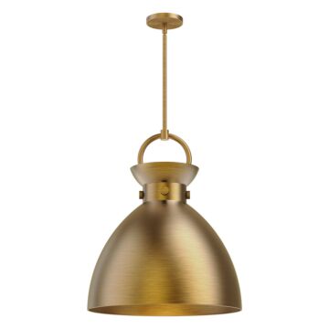 Waldo One Light Pendant in Aged Gold by Alora