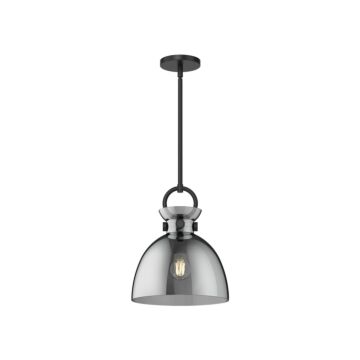 Waldo One Light Pendant in Matte Black Smoked by Alora