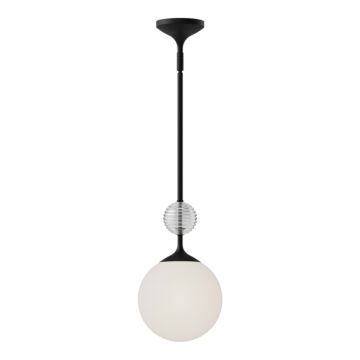 Celia One Light Pendant in Matte Black Opal Glass by Alora
