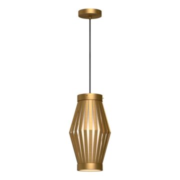 Hana One Light Pendant in Aged Gold Opal Matte Glass by Alora
