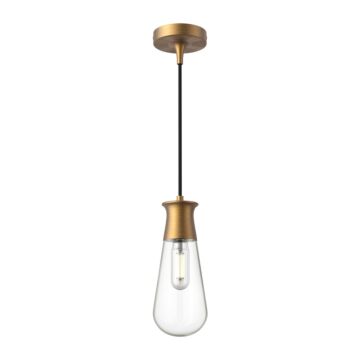 Marcel One Light Pendant in Aged Gold by Alora
