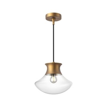 Marcel One Light Pendant in Aged Gold by Alora