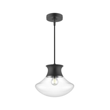 Marcel One Light Pendant in Matte Black by Alora