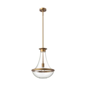 Marcel One Light Pendant in Aged Gold by Alora