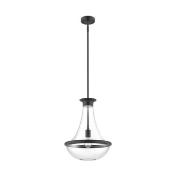 Marcel One Light Pendant in Matte Black by Alora