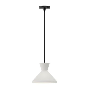 Betty One Light Pendant in Matte Black Opal Glass by Alora