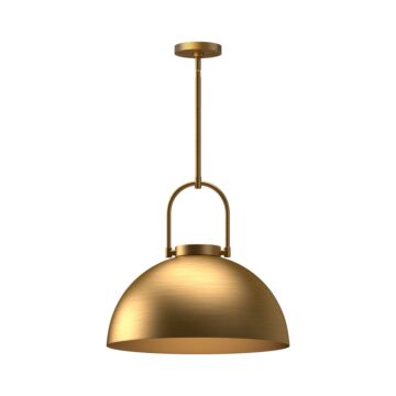 Harper One Light Pendant in Aged Gold by Alora