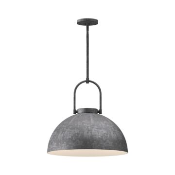 Harper One Light Pendant in Steel Shade by Alora