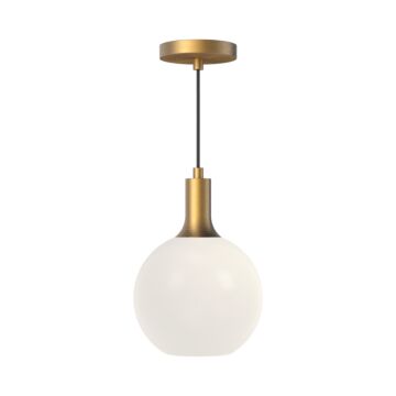 Castilla One Light Pendant in Aged Gold Opal Matte Glass by Alora