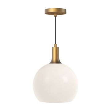 Castilla One Light Pendant in Aged Gold Opal Matte Glass by Alora